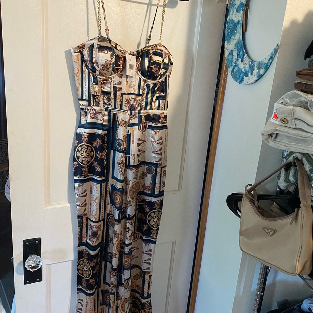 Women’s guess jumpsuit chain straps